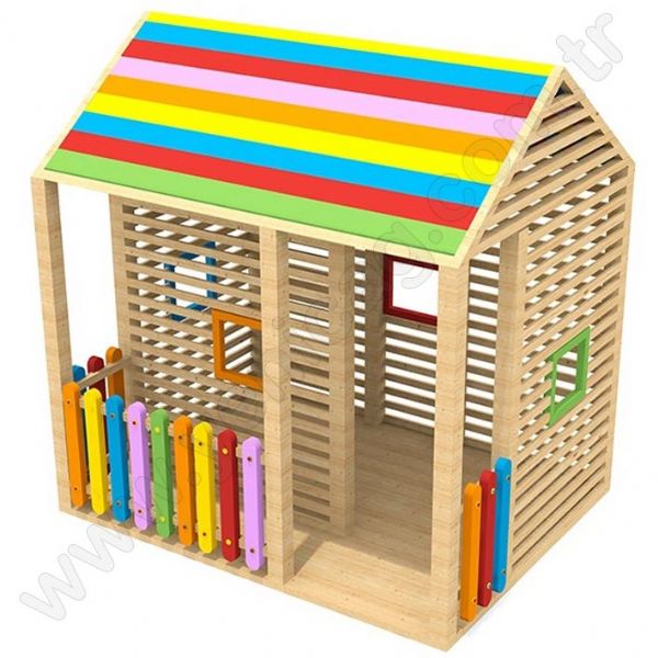 Ahşap Renkli Oyun Evi